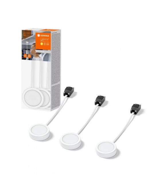 3x3W(330Lm) LEDVANCE LED-armaturer, IP20, vit, varmvit 3000K