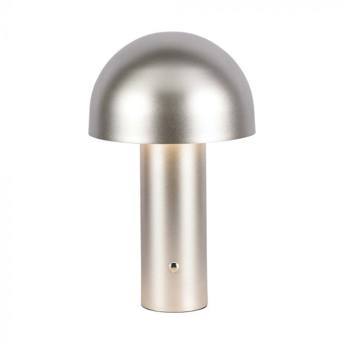 3W (200Lm) LED uppladdningsbar bordslampa med 1800mAH batteri, DC:5V, 1A, IP20, V-TAC, champagne, 3IN1
