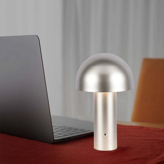 3W (200Lm) LED uppladdningsbar bordslampa med 1800mAH batteri, DC:5V, 1A, IP20, V-TAC, champagne, 3IN1