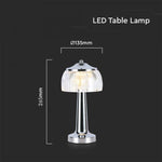 1W(55Lm) LED galda lampa, V-TAC, IP20,  1800mAh Litija baterija, DC:5V, 1A, hroma, 3IN1