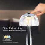1W(55Lm) LED galda lampa, V-TAC, IP20,  1800mAh Litija baterija, DC:5V, 1A, hroma, 3IN1