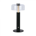 1W(100Lm) LED-bordslampa med 1800mAH batteri, DC:5V, 1A, V-TAC, IP20, dimbar, svart/transparent, varmvitt ljus 3000K