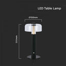 1W(100Lm) LED table lamp with 1800mAH battery, DC:5V, 1A, V-TAC, IP20, dimmable, black/transparent, warm white light 3000K