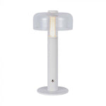 1W(100Lm) LED-bordslampa med 1800mAH batteri, DC:5V, 1A, V-TAC, IP20, dimbar, vit/transparent, varmvitt ljus 3000K