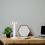 1W(100Lm) LED-bordslampa med 1800mAH batteri, DC:5V, 1A, V-TAC, IP20, dimbar, vit/transparent, varmvitt ljus 3000K
