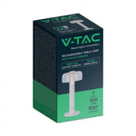 1W(100Lm) LED-bordslampa med 1800mAH batteri, DC:5V, 1A, V-TAC, IP20, dimbar, vit/transparent, varmvitt ljus 3000K