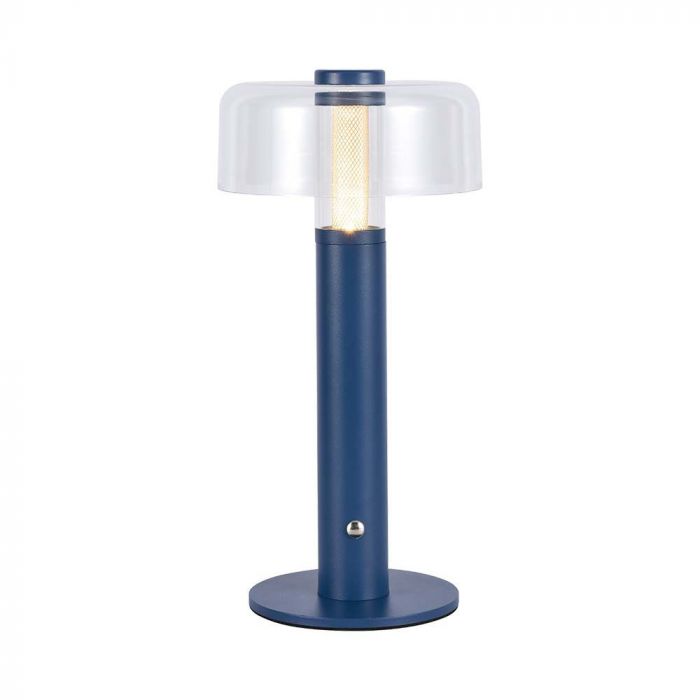 1W(100Lm) LED-bordslampa med 1800mAH batteri, DC:5V, 1A, V-TAC, IP20, dimbar, violett/transparent, varmvitt ljus 3000K