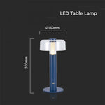 1W(100Lm) LED-bordslampa med 1800mAH batteri, DC:5V, 1A, V-TAC, IP20, dimbar, violett/transparent, varmvitt ljus 3000K