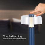 1W(100Lm) LED-bordslampa med 1800mAH batteri, DC:5V, 1A, V-TAC, IP20, dimbar, violett/transparent, varmvitt ljus 3000K