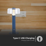 1W(100Lm) LED-bordslampa med 1800mAH batteri, DC:5V, 1A, V-TAC, IP20, dimbar, violett/transparent, varmvitt ljus 3000K