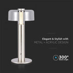 1W(100Lm) LED table lamp with 1800mAH battery, DC:5V, 1A, V-TAC, IP20, dimmable, rose gold/translucent, warm white light 3000K