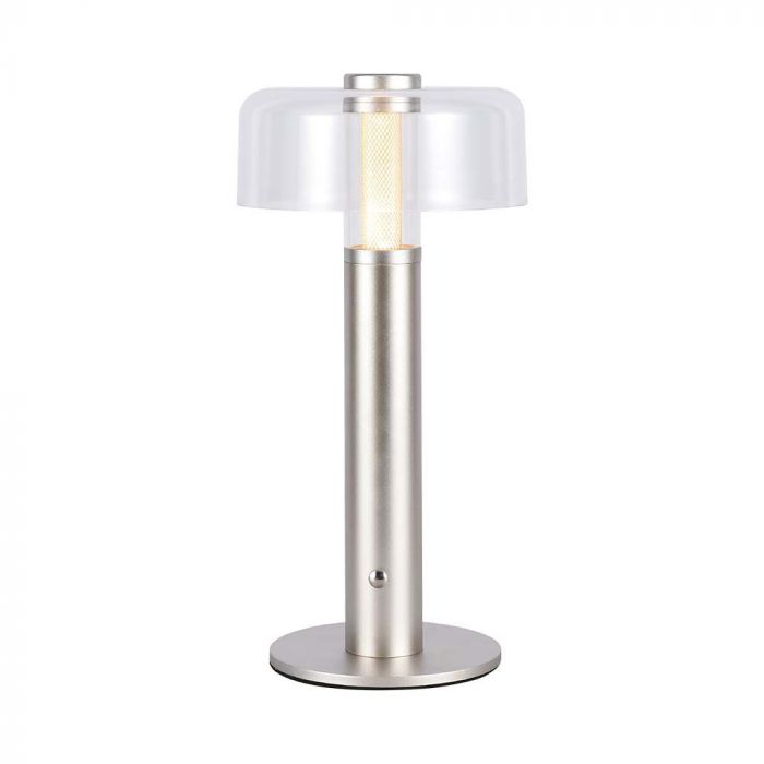 1W(100Lm) LED-bordslampa med 1800mAH batteri, DC:5V, 1A, V-TAC, IP20, dimbar, roséguld/translucent, varmvitt ljus 3000K