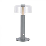 1W(100Lm) LED table lamp with 1800mAH battery, DC:5V, 1A, V-TAC, IP20, dimmable, grey/transparent, warm white light 3000K