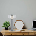 1W(100Lm) LED table lamp with 1800mAH battery, DC:5V, 1A, V-TAC, IP20, dimmable, grey/transparent, warm white light 3000K