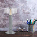 1W(100Lm) LED table lamp with 1800mAH battery, DC:5V, 1A, V-TAC, IP20, dimmable, grey/transparent, warm white light 3000K