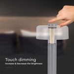 1W(100Lm) LED table lamp with 1800mAH battery, DC:5V, 1A, V-TAC, IP20, dimmable, grey/transparent, warm white light 3000K