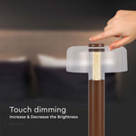 1W(100Lm) LED table lamp with 1800mAH battery, DC:5V, 1A, V-TAC, IP20, dimmable, brown/translucent, warm white light 3000K