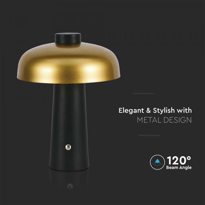 3W(200Lm) LED skrivbordslampa, V-TAC, IP20, DC:5V 1A, 1800mAh litiumbatteri, 3IN1