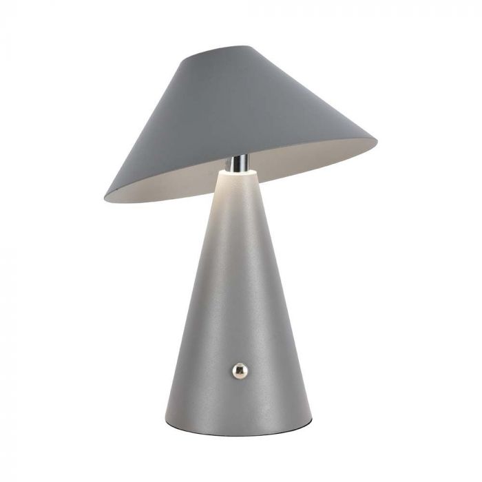 3W(200Lm) LED-bordslampa med 1800mAH batteri, DC:5V, 1A, V-TAC, IP20, dimbar, grå, 3IN1