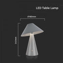 3W(200Lm) LED table lamp with 1800mAH battery, DC:5V, 1A, V-TAC, IP20, dimmable, grey, 3IN1