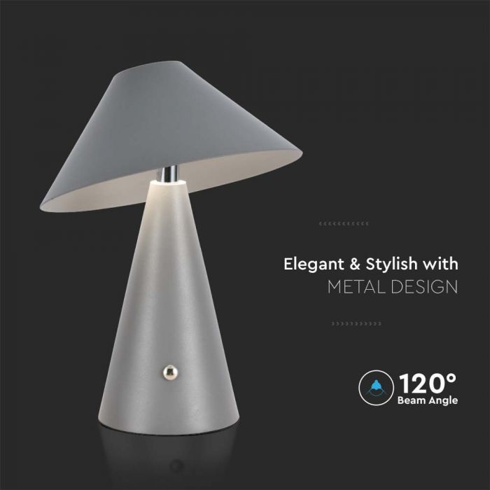 3W (200Lm) LED laualamp 1800mAH akuga, DC:5V, 1A, V-TAC, IP20, dimmerdatav, hall, 3IN1