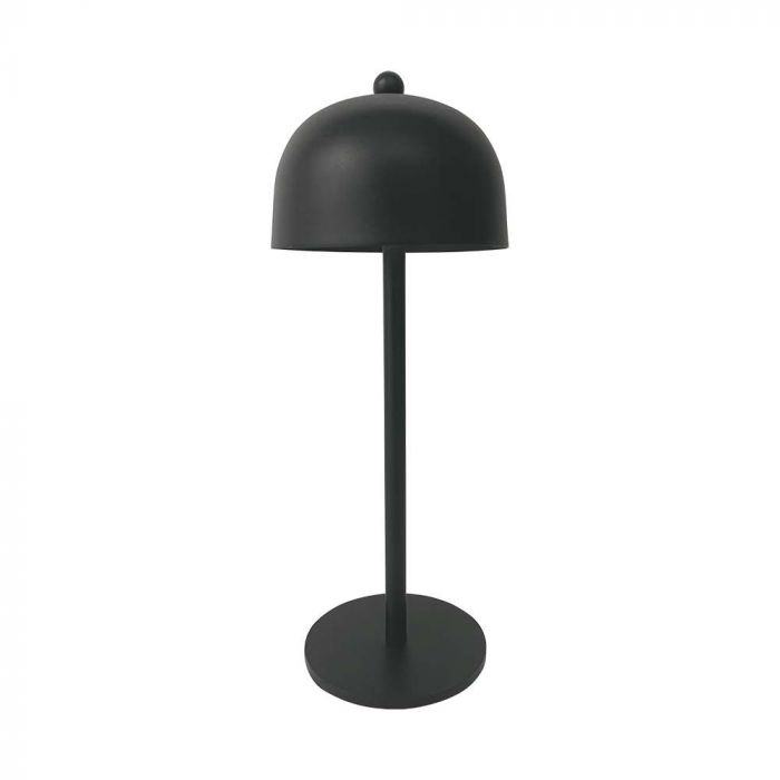 3W(200Lm) LED uzlādējama galda lampa ar 1800mAH bateriju, DC:5V, 1A, IP20, V-TAC, metāla, melna, 3IN1
