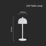 3W (200Lm) uppladdningsbar LED skrivbordslampa med 1800mAH batteri, DC:5V, 1A, IP20, V-TAC, grå, 3IN1