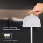 3W (200Lm) uppladdningsbar LED skrivbordslampa med 1800mAH batteri, DC:5V, 1A, IP20, V-TAC, grå, 3IN1