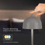 3W(200Lm) LED rechargeable table lamp with 1800mAH battery, IP20, V-TAC, gray, 3IN1