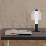 2W(100Lm) LED-bordslampa med 1800mAH batteri, DC:5V, 1A, svart/genomskinlig, V-TAC, IP20, glas, 3IN1