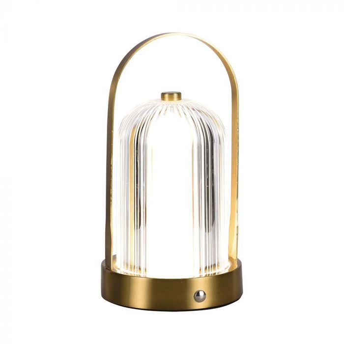 1W(55Lm) LED skrivbordslampa, V-TAC, IP20, med 1800mAh litiumbatteri, DC:5V, 1A, guld, 3IN1