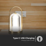 1W(55Lm) LED skrivbordslampa, V-TAC, IP20, med 1800mAh litiumbatteri, DC:5V, 1A, guld, 3IN1