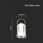 1W(55Lm) LED galda lampa, V-TAC, IP20,  1800mAh Litija baterija,  DC:5V, 1A, 3IN1