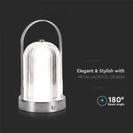 1W(55Lm) LED galda lampa, V-TAC, IP20,  1800mAh Litija baterija,  DC:5V, 1A, 3IN1