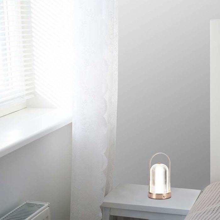 1W(55Lm) LED skrivbordslampa, V-TAC, IP20, med 1800mAh litiumbatteri, DC:5V, 1A, antik brons, 3IN1