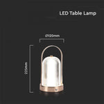 1W(55Lm) LED skrivbordslampa, V-TAC, IP20, med 1800mAh litiumbatteri, DC:5V, 1A, antik brons, 3IN1