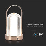 1W(55Lm) LED skrivbordslampa, V-TAC, IP20, med 1800mAh litiumbatteri, DC:5V, 1A, antik brons, 3IN1