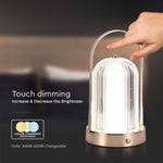 1W(55Lm) LED skrivbordslampa, V-TAC, IP20, med 1800mAh litiumbatteri, DC:5V, 1A, antik brons, 3IN1