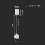 8,5W(850Lm) LED-designarmatur, IP20, V-TAC, vit, F, 100x1600mm, varmvitt ljus 3000K