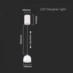 8,5W(850Lm) LED-designarmatur, IP20, V-TAC, vit, F, 100x1600mm, varmvitt ljus 3000K