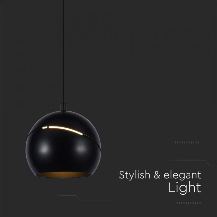 8,5W(850Lm) LED-designarmatur, IP20, V-TAC, svart, 120x1620mm, varmvitt ljus 3000K