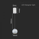 8,5W(850Lm) LED-designarmatur, IP20, V-TAC, off-white, 120x1620mm, varmvitt ljus 3000K