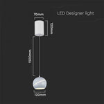 8,5W(850Lm) LED-designarmatur, IP20, V-TAC, off-white, 120x1620mm, varmvitt ljus 3000K