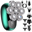 Multifunkcionālais skuveklis plikpauriem 7D peddošās galviņas 6-in-1  ar USB uzlādi,IPX6 ūdensdrošs