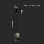 8.5W(850Lm) LED dizaina gaismeklis, IP20, V-TAC, šampanieša, 120x1620mm, silti balta gaisma 3000K