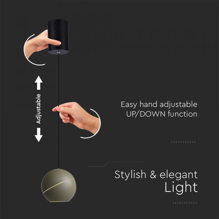 8.5W(850Lm) LED dizaina gaismeklis, IP20, V-TAC, šampanieša, F, 120x1600mm, silti balta gaisma 3000K