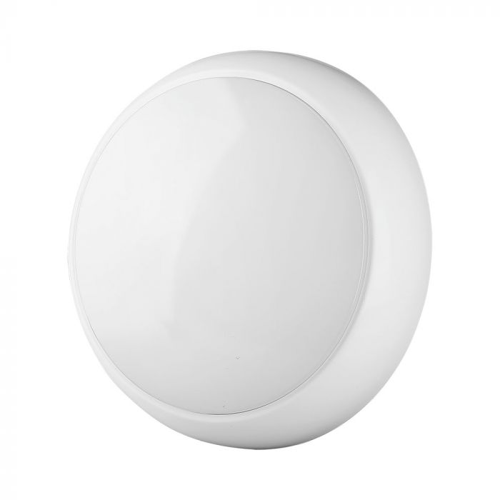8W/16W/20W(1100–2700Lm) LED kupolveida gaismeklis, V-TAC VT-8603, SMD-CREE, 135Lm/W, IP65, IK08, balts, apaļš, 320x100mm, 110°, 6 gadu garantija, CCT 3000K/4000K/6500K