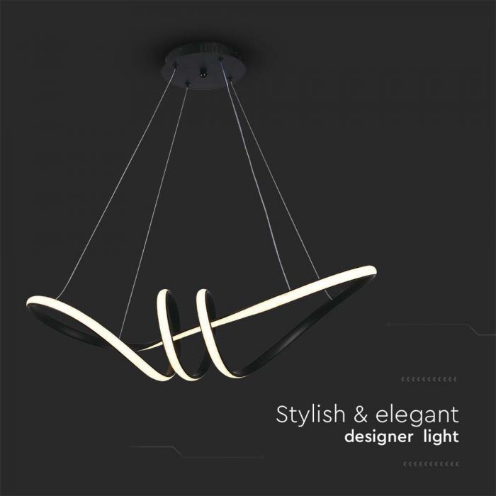 SUPERACTION_24W(3240Lm) LED-designarmatur, IP20, V-TAC, svart, varmvitt ljus 3000K