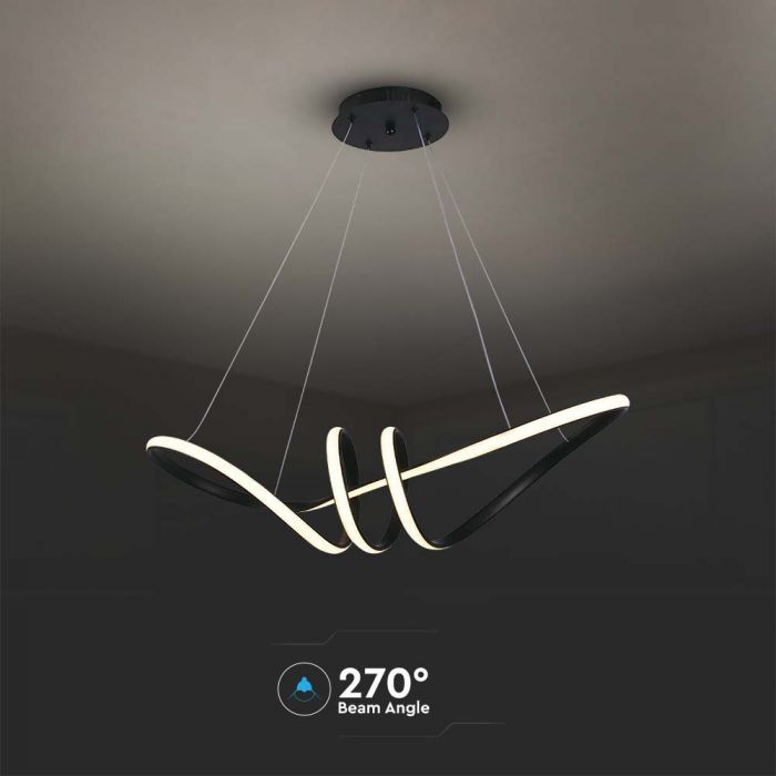 24W(3240Lm) LED design lamp, IP20, V-TAC, black, warm white light 3000K