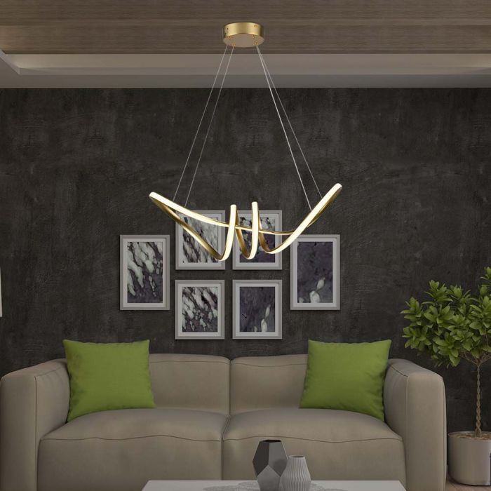 24W(3240Lm) LED dizaina gaismeklis, IP20, V-TAC, šampanieša krāsā, silti balta gaisma 3000K